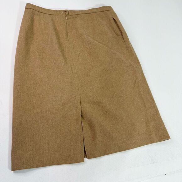 VTG Pendleton Pencil Skirt Womens 16 Virgin Wool Camel Tan  Preppy Old Money - Picture 8 of 9